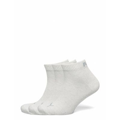 Puma Unisex Quarter Plain 3P Underwear Socks Regular Socks Vit PUMA