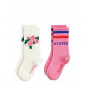 Roses 2-Pack Socks Sockor Strumpor Pink Mini Rodini