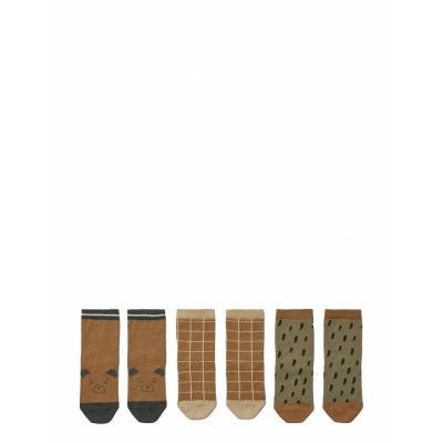 Liewood Silas Cotton Socks 3-Pack Brun