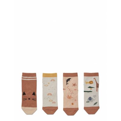 Silas Cotton Socks - 4 Pack Sockor Strumpor Beige Liewood