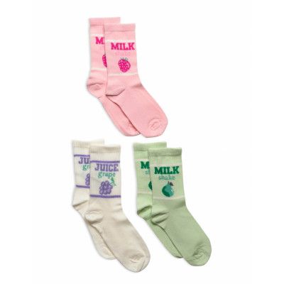 Sock 3 P Milk And Fruit Sockor Strumpor Multi/patterned Lindex
