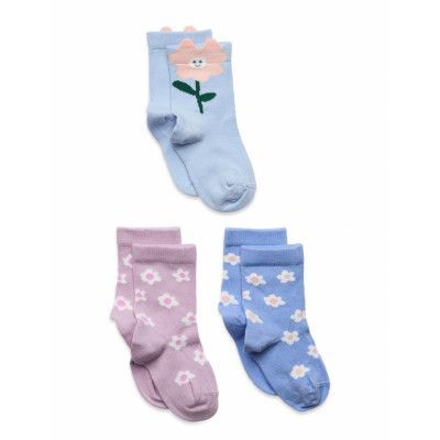 Sock 3 P Sg Flowers Sockor Strumpor Multi/patterned Lindex