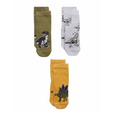 Sock 3P Sb Dinosaur Sockor Strumpor Grön Lindex
