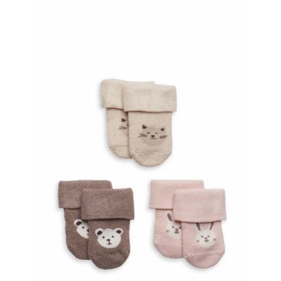 Sock 3Pbaby Animal Face Double Sockor Strumpor Multi/patterned Lindex