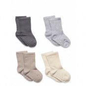 Lindex Sock 4P Rib Solid Multi/patterned