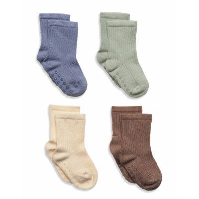 Lindex Sock 4P Ribb Sock Fashion Col Multi/patterned