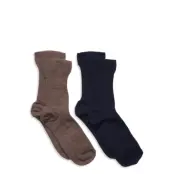 Sock Sb 2P Wool Ribb Sockor Strumpor Multi/patterned Lindex