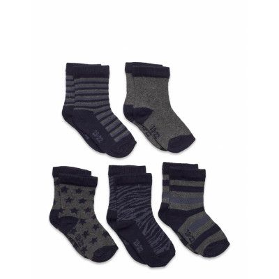 Sock W. Pattern Sockor Strumpor Grå Minymo