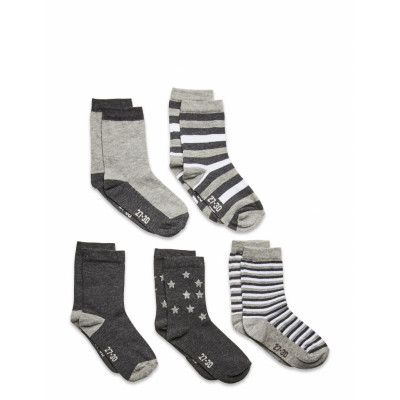 Sock W. Pattern Sockor Strumpor Grå Minymo