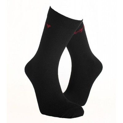 Socker - Heart wool - Black