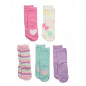 Socks 5P Rainbow And Hearts S Sockor Strumpor Multi/patterned Lindex