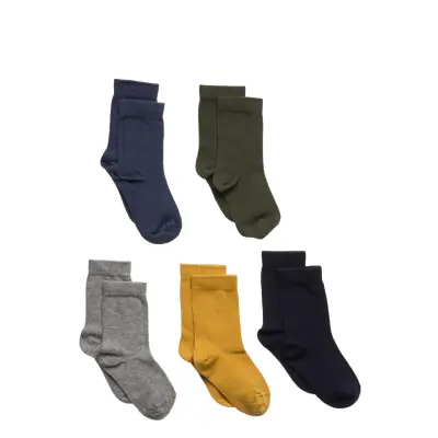 Lindex Socks 5P Sb Plain Fashion Col Multi/patterned