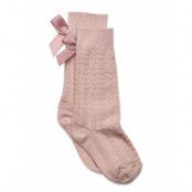 Sofia Knee Socks With Bow Sockor Strumpor Pink Mp Denmark