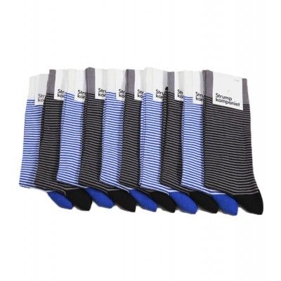 Strumpkompaniet - 10-pack - Blue/Grey striped