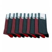 Strumpkompaniet - 10-pack - Red/Grey striped