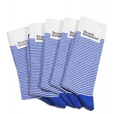 Strumpkompaniet - 5-pack - Striped blue