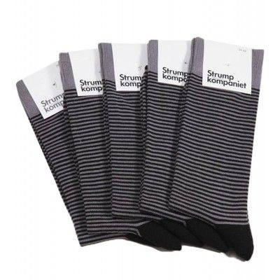 Strumpkompaniet - 5-pack - Striped grey