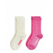 Mini Rodini Textured 2-Pack Socks Rosa