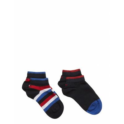 Th Kids Basic Stripe Quarter 2P Sockor Strumpor Blue Tommy Hilfiger