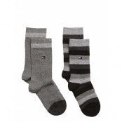 Th Kids Basic Stripe Sock 2P Sockor Strumpor Grey Tommy Hilfiger
