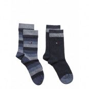 Th Kids Basic Stripe Sock 2P Sockor Strumpor Blue Tommy Hilfiger