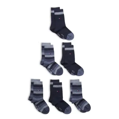Tommy Hilfiger Th Kids Basic Stripe Sock 6P Ecom Multi/patterned