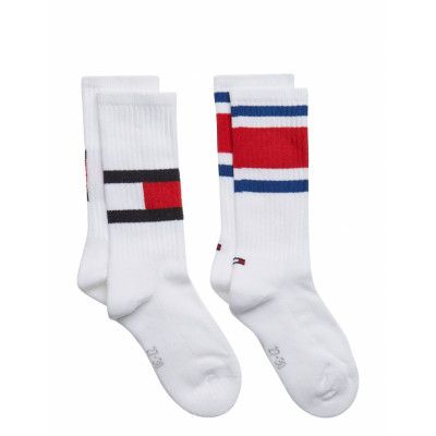 Th Kids Flag 2P Sockor Strumpor Vit Tommy Hilfiger