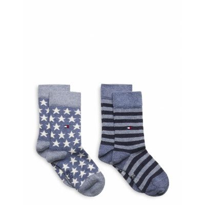 Tommy Hilfiger Th Kids Sock 2P Stars And Stripes Blå