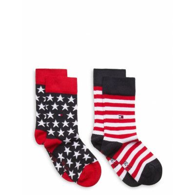 Tommy Hilfiger Th Kids Sock 2P Stars And Stripes Röd