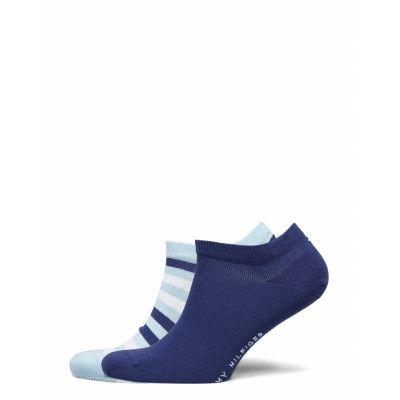 Th Men Duo Stripe Sneaker 2P Ankelstrumpor Korta Strumpor Blå Tommy Hilfiger