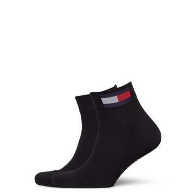 Th Men Quarter 2P Flag Ankelstrumpor Korta Strumpor Svart Tommy Hilfiger
