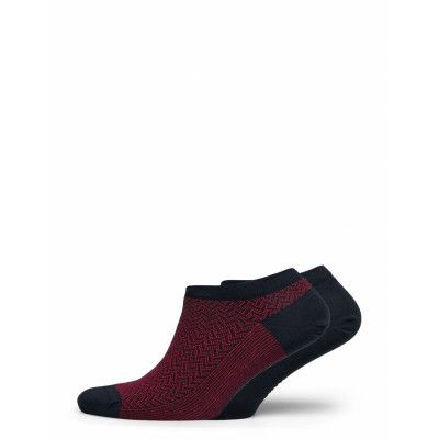 Th Men Sneaker 2p Micro Herringb Ankelstrumpor Korta Strumpor Blå Tommy Hilfiger