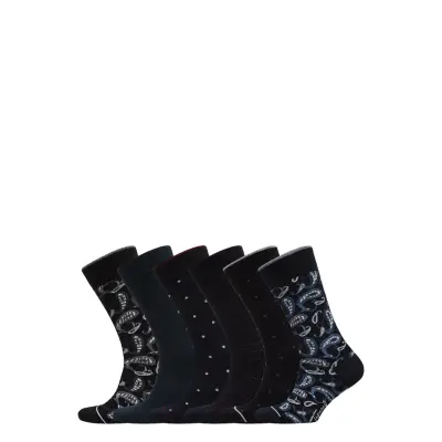 Socks 6-P Bamboo Underwear Socks Regular Socks Svart TOPECO