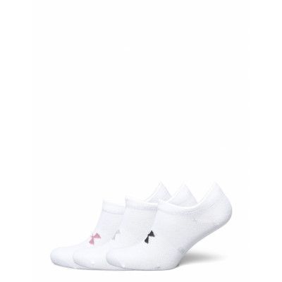 Ua Essential No Show 3Pk Ankelstrumpor Korta Strumpor Vit Under Armour