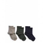 Mp Denmark Wool Rib Socks - 3-Pack Multi/patterned