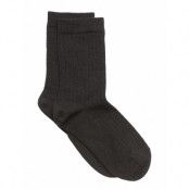 Wool Rib Socks Sockor Strumpor Grey Mp Denmark