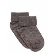 Wool Socks - Anti-Slip Strumpor Non-slip Brun Melton