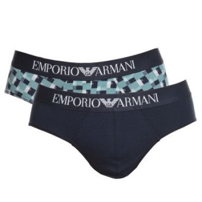 Armani Cotton Stretch Print Briefs 2-pack