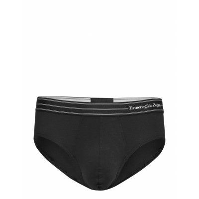 Black Stretch Cotton Midi Brief Kalsonger Y-front Briefs Svart Ermenegildo Zegna