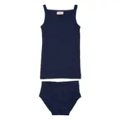 Copenhagen Colors Pointelle Heart Underwear Set - Navy - 122