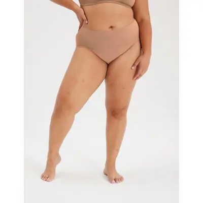 Girlfriend Collective High-Rise Brief, Bonded - Beige - 5XL