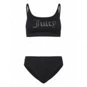 Juicy Diamante Bralette And High Leg Brief Sets Lingerie Bras & Tops Soft Bras Bralette Svart Juicy Couture