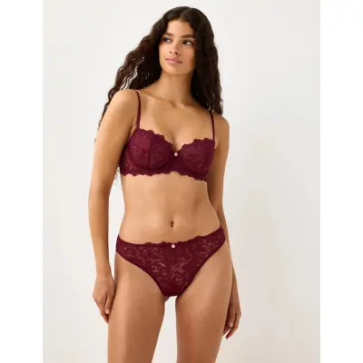 Lindex Brazilian Briefs - Burgundy - XS