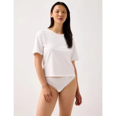 Lindex 3-Pack Brazilian Briefs With Regular Waist - White - XL