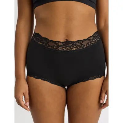 Lindex Brief 3 Pack Emelie Lace High - Black - 34