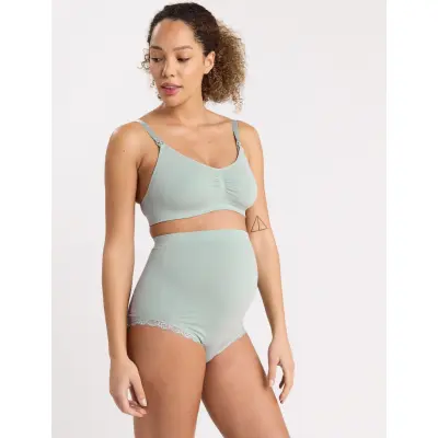 Lindex Brief Maternity Brz High Seam - Blue - 34