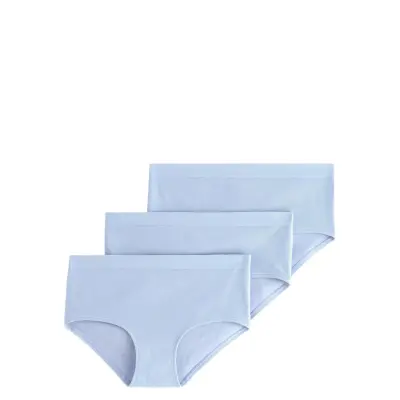 Lindex 3-Pack Seamless Briefs With Regular Waist - Blue - XL