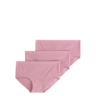 Lindex 3-Pack Seamless Briefs With Regular Waist - Pink - XXL