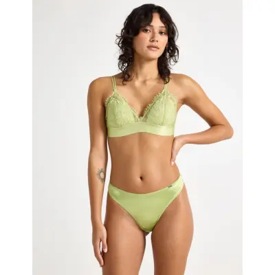 Lindex Brief Satin Thong - Navy - S