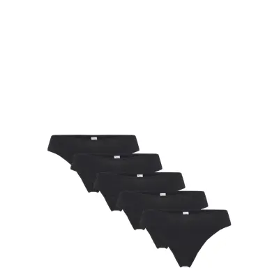 Lindex Brief Thong Cotton Nellie 5 Pa - Black - XS